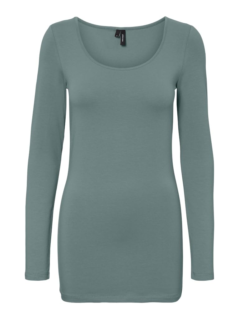 VERO MODA Women's Vmmaxi My Ls Soft Long U-Neck Ga Noos Long-Sleeved Shirt, S