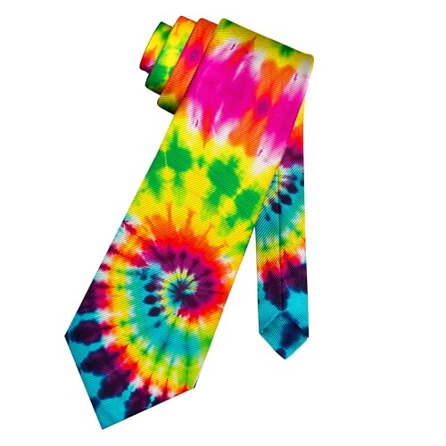Hiukset Mens Colorful Tie Dye Tie Formal Novelty Necktie for Men Slim Necktie for Wedding Groomsmen Party Business