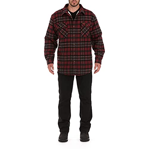 Image of Smith's Workwear Men's Sherpa Lined Cotton Flannel Shirt Jacket