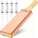 LAVODA 4-Sided Leather Strop with Diamond Polishing Compound, Extra Large 15.7'x3', Thickened Water Buffalo, Stropping Kit for Chef's Knife Sharpening and Woodworking-Chisel/Plane Honing Mirror Edge