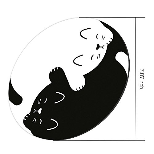 Cat Custom Mouse Pad Gaming Mat Keyboard Pad Waterproof Material Non-Slip Personalized Round Mouse Pad (7.8X7.8X0.08Inch) #TOP1