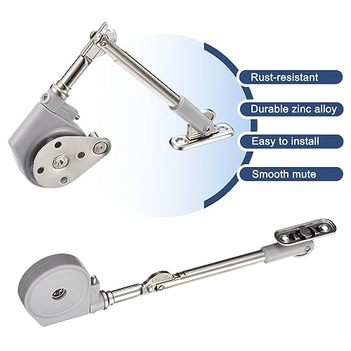 uxcell Lid Support Hinge 2 Pcs Slow Close Hinge Lid Stay 105 Degree Open Upward Opening for Box Window Cabinet Door Furniture Flap Door - Image 4