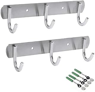 Newness Wall-Mounted Coat Rack, 3-Hooks Coat Hooks Rail Heavy Duty Towel Rack, Modern