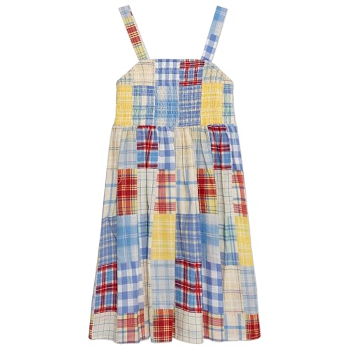 Speechless Girls' Cotton Multi Color Plaid Skater Knee Length Dress