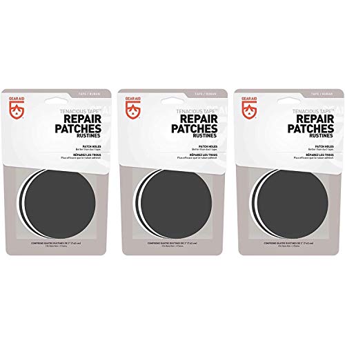 GEAR AID McNett Tenacious Tape Repair Patches Clear & Black Strong Nylon(3-Pack)
