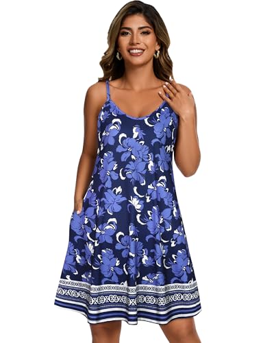 Image of JOELLYUS Womens Spaghetti Strap Dress Summer Dresses Beach Cover Ups Casual Sundresses with Pockets 2026