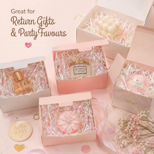 Image of Wanna Party Iridescent Pink Paper Shreds for Gift Packing, Decorative Crinkle Cut Filler for Hamper Baskets, Gift Boxes, Return Gifts, Party Favours, Baby Shower & Craft Decoration
