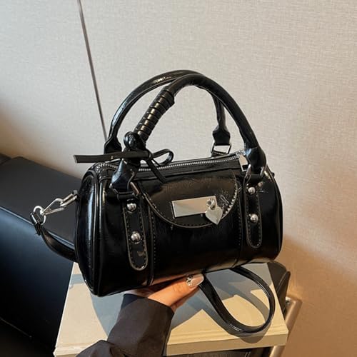 PU Leather Stylish Crossbody Bag Solid Color Trendy Shoulder Bag Large Capacity Lovely Bowknot Handbag Travel Date Work Handb3