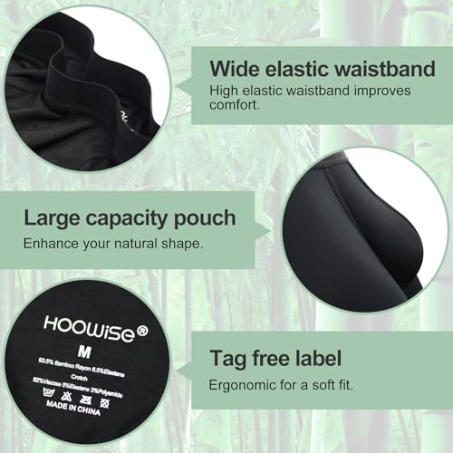 Men's Boxer Briefs Soft Breathable Pouch Boxer Underwear Long Leg Moisture Wicking Underpants, 3 Pack4