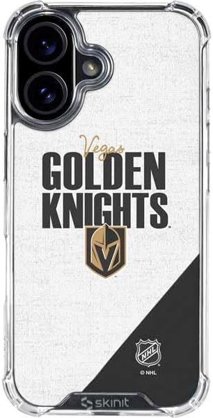 Skinit Clear Phone Case Compatible with iPhone 16 - Officially Licensed NHL Vegas Golden Knights Frozen Design