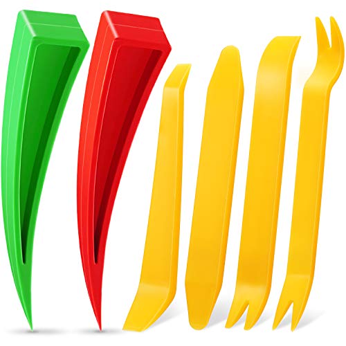 Frienda 6 Pieces Curved Window Dent Repair Tool Auto Trim Removal Car Pry Tool Kit Panel Removal Dash Installer Pry Clip Set Door Removal Tool for Repairing Auto Car Body DIY Auto Repair