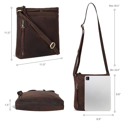 Leather Crossbody Bags for Women - Ladies Sling Handbags - Medium Cross body Purses Handbags - Purses For Women (Vintage Dark Brown) by Oak Leathers - Image 5