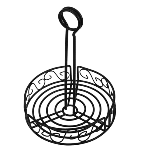 CRAFTHROU Organisateur D'épices en Fer Noir Rond Cuisine Poignée, Panier à Condiments Réutilisable Rangement Ordonné et Pratique