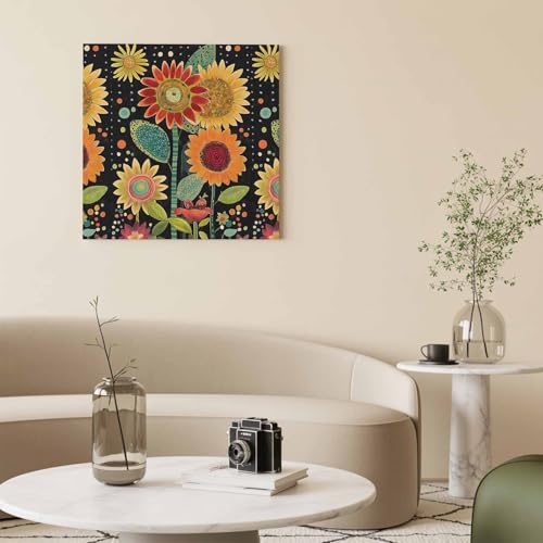 VamJump アートパネル 絵画 ひまわり こどもの日 水彩画 春 抽象 花 インテリア 壁掛け 北欧風 子供部屋 かわいい キャンバスプリント 1:1 リビング 保育園 プレゼント ギフトトイレ 部屋に飾る絵 アート 絵 置物 雑貨 癒しグッズ 人気