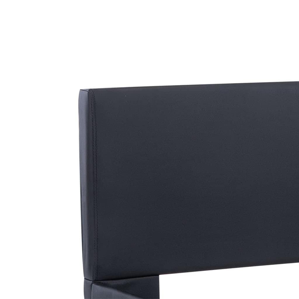 vidaXL - Betten & Bettgestelle - Bettgestell mit LED Schwarz Kunstleder 90 x 200 cm