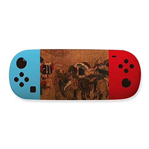 Étui de rangement pour lunettes avec motif cheval à thé aux finitions soignées premium