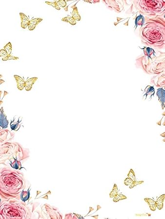Askprints Metallic Flower Design Loose Paper Sheets Perfect For Printing Copying Crafting Tickets Invitations Pre Printed Sheets 8 25 X 11 Combo 25 100 Gsm Amazon In Office Products