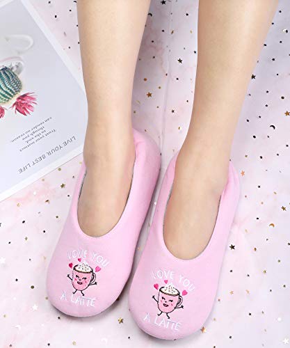 Image of Panda Bros Women's Ballerina House Slippers,Anti-Skid Comfy Warm Ballet Style Slippers