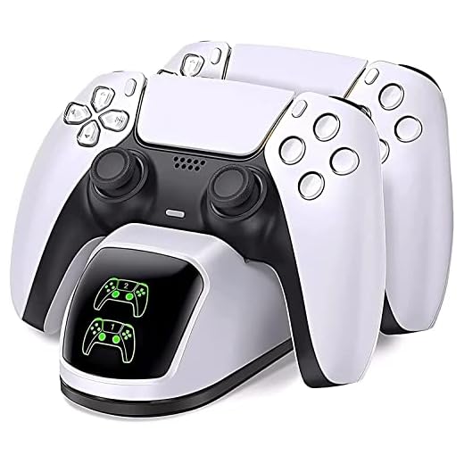 Base de Carregamento para Controles de PS5 - 4Leader, Carregue até 2 Controles Dualsense Simultaneamente, com Indicadores LED e Design Compacto e Carregamento Rápido