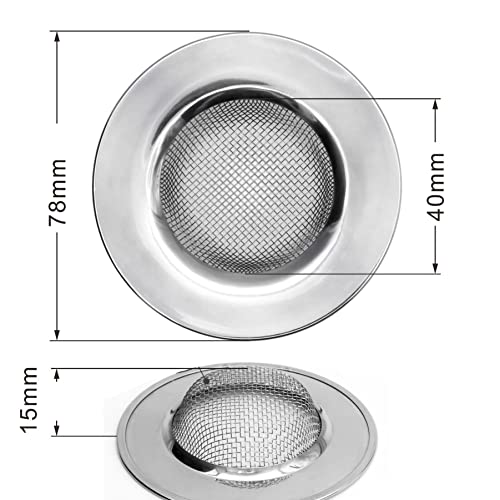 image for Tongke 2 Sizes Stainless Steel Kitchen Sink Strainer, Anti-Clogging Si