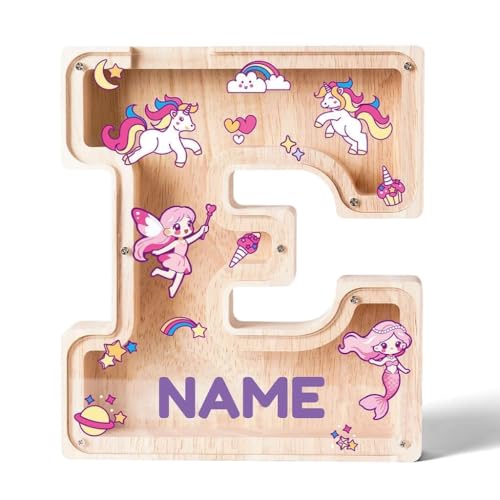 Image of Personalized Letter Piggy Bank for Kids Girls