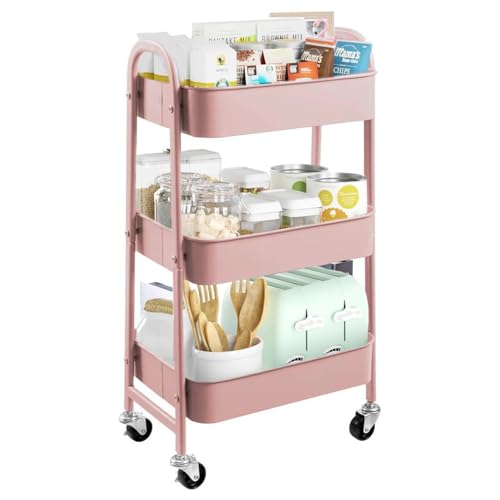 Recopilación de Carritos de baño para comprar online. 47 WILLINGTE Carrito de Almacenamiento Metal con 3 Niveles, Carrito de Utilidad móvil, Organizador con Ruedas, Fácil de Montar para Oficina para Baño, Cocina, Salón, Oficina...