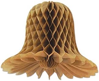 Club Pack of 24 Brown Kraft Honeycomb-Cut Bells 9"