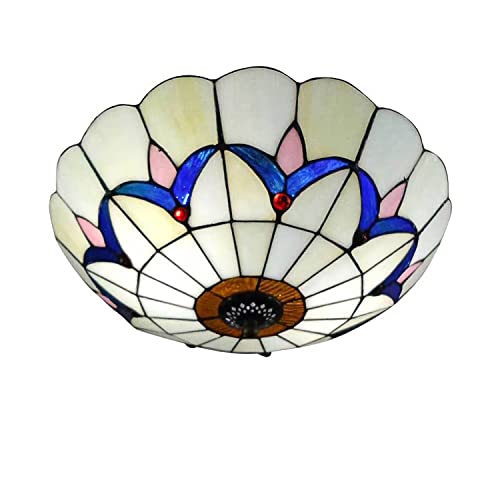 Plafonnier Tiffany vintage grand luminaire 50cm anti éblouissement E27