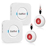 CallToU Wireless Personal Alarms for Elderly Call Button Panic Alarm 500ft Nurse Call Bell Patient SOS System for Home/Personal Caregiver Pager with 2 UK Plug-In Receiver 2 Waterproof Button