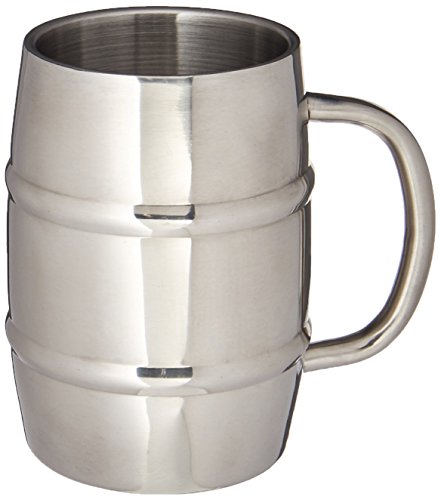 Insulated Beer Mug - Keeps Beer Ice Cold Perfect Gift for Beer Lovers - Double Wall Stainless Steel 17oz 1 Stainless Steel