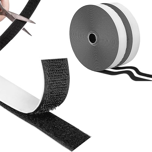 YeahWhee Velcro autoadesivo extra forte, 8 m x 20 mm, nastro biadesivo con chiusura in velcro, larghezza e nastro adesivo in velcro per zanzare, cuscini per divano, fai da te