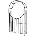Panacea Products Arched Top Garden Arbor with Gate, Brushed Bronze