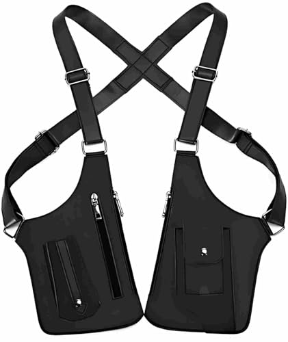 Dunquya Double Shoulder Armpit Bag 2026 New Men Anti-Theft Underarm Wallet with Adjustable Strap for Travel & Daily (Black)