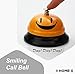 HOME-X Yellow Smiling Call Bell, Service Bell for School, Reception Desk, Counter Bell, Hotel Bell, 3 3/8