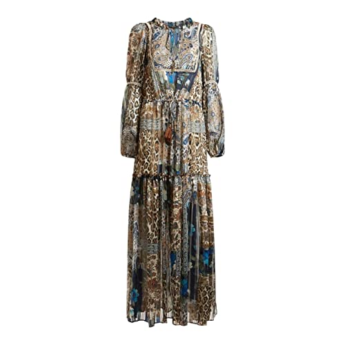 Guess Robe de Coktail Domitille Robe W2YK36WEPO0 pour femme, Impression patchwork 70s, S