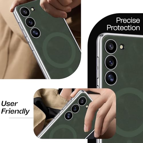 Image of TechTrendz Electroplated Chrome Cover for Samsung Galaxy S25 Soft Edges TPU Mobile Phone Back Case with Leather Magnetic Wireless Charging Case Compatible with Samsung Galaxy S25 (Brown)