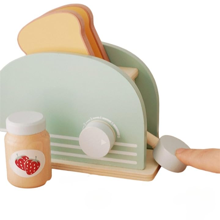 JOUETS BY EDUSPARK My Little Bread Toaster | Birthday Gift for Boys Girls | Wooden Educational Learning Toys | Wooden Toys | Kids Wooden Bread Toaster Set | Kids Kitchen Accessories