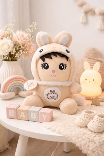 Image of Cute Baby Girl Soft Toy 30 cm (Beige) | Adorable Plush Doll for Kids & Toddlers | Huggable Stuffed Toy for Birthday Gift, Nursery Decor & Bedtime Comfort
