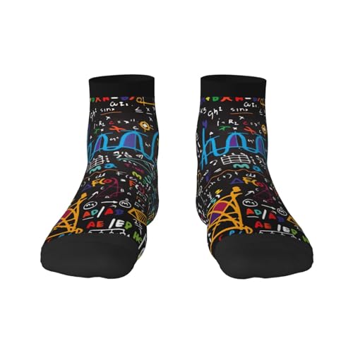 Xsovgoi Maths Equations Low Cut Ankle Socks 11 No-Show Socks Moisture-Wicking Socks For Men Women