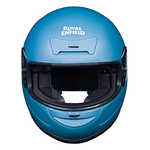 Image of Royal Enfield Full Face Helmet with Clear Visor Matt Squadron Blue, Size: L(59-60cm)