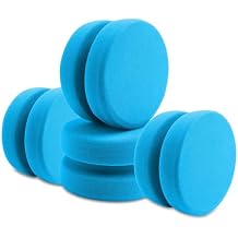 4PCS Double-Side Round Paint Sponge Applicators - 3.1 Inch Blue Round Detail Sponges Painting Sponges for Acrylic Oil Watercolor Art & Car Waxing Kitchen Cleaning