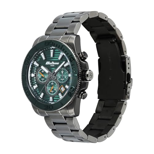 Image of Titan Octane Fashion Accendo Chronograph with Knurled Bezel & Lume Hands Watch for Men - 90239KM02
