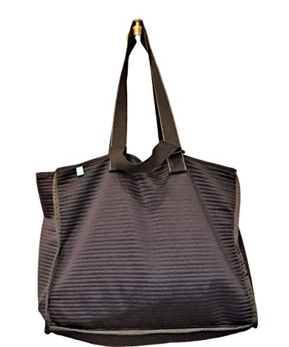 Brissa España. Bolsa Tela Compra Grande. Tote Bag Tela. Eco de Tela Acolchada XXL. Reutilizable, Lavable y Gran Capacidad. Uso Supermercado, Libros, Viajes, Shopping, Bebé. Hecho en España. (Negro)