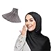 2pcs Set Scarves Women Silk Summer Solid Color Shawls Headband Hijabs Scarf Pleated Crinkled Satin Wrap (Black,Light Gray(2pcs))