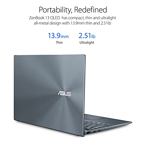 ASUS-ZenBook-13-OLED-Ultra-Slim-Laptop-133-OLED-FHD-NanoEdge-Bezel-Display-AMD-Ryzen-7-5700U-8GB-LPDDR4X-RAM-512GB-PCIe-SSD-NumberPad-Wi-Fi-5-Windows-11-Home-Pine-Grey-UM325UA-DH71