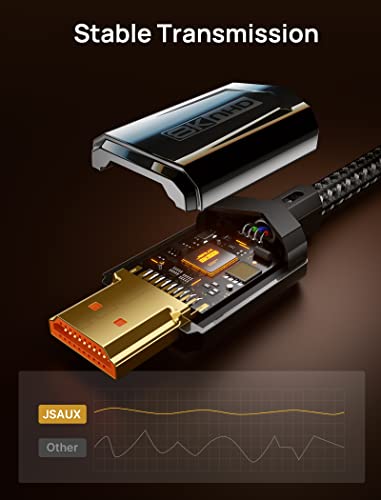 Jsaux 8K Hdmi Cable 2.1 6Ft 2-Pack 48Gbps Ultra High Speed Braided Hdmi Cord(8K@60Hz 4K@120Hz) Earc Hdr10 Hdcp 2.2 & 2.3 3D, Compatible For Ps5/Ps4/X-Box/Roku Tv/Hdtv/Blu-Ray/Lg/Samsung Qled-Black #TOP6