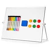 Dry Erase White Board, 16'X12' Large Magnetic Desktop Whiteboard with Stand, 8 Markers, 6 Magnets, 1...