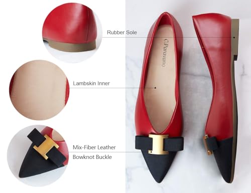 C.Paravano Women’s Flats I Flat for Women Leather I Pointed Toe Flats I Ballet Flats for Women I Slip on Dressy Flats4