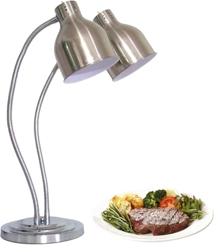 Chauffe-plats à double tête argenté pour comptoir de buffet - 2