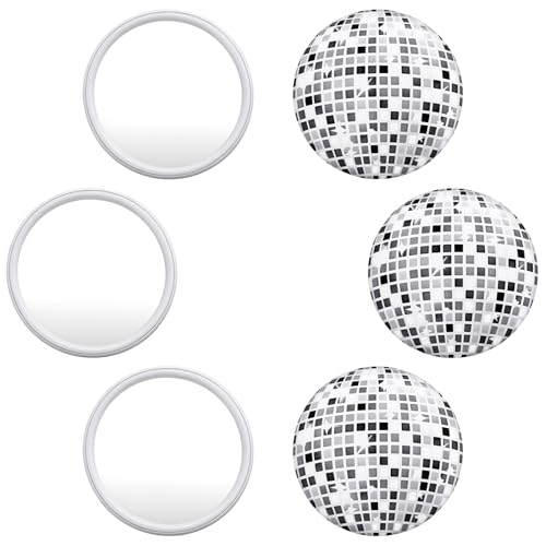 YQQYG Lot de 6 mini miroirs de poche ronds et compacts en forme de boules disco pour femme, voyage, fête d'anniversaire